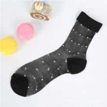 Crystal stockings women summer breathable wave dot point ankle socks silk ultra-thin socks  wholesale factory